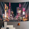 Hem Anime City Tapestry Hippie vägg hängande tyg kawaii rum dekor ation väggmålning makrama j220804