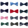 Bow Ties Mens Vuxen Bowtie Classic Fashion Wedding Party Formal Satin Plaids Multicolor Justera Neck Tie Gravata