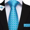 Papillon DiBanGu 2022 Classico Cielo Blu 100% Cravatta scozzese di seta per uomo 150 cm Lunga cravatta Business Party Wedding Set SJT-7164 Fier22