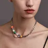 Colliers pendentif sourire accessoires collier pour femmes couleur or tour de cou Colar Feminino bijoux en acier inoxydable P3270 220427