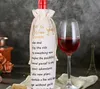 Party Favor Wine Bottle Worka z sublimacją sznurka Planne wina Poliester Transfer ciepła DIY na świąteczne hurtowe sn4382