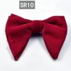 Cute Bow Tie Men's Big Butterfly Solid Plush Velvet Large Women Pointed Horn Black Bowknot Dress Neckwear Wedding Party 2pcs 281R