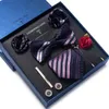 Bow Ties Vangise Brand Est Design Silk Tie Handkuftfickor Cufflink Set Clipe Box Plaid Father's Daybow Forb22