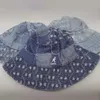 Berets Berets Panamá Kangol Denim Mashup Balde Canguru Costura Patch Pescador Chapéu Bacia