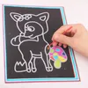 10 PCS 13x 9.8cm Art Cardboard Colorful Magic Draging Painting مع Drawing Stick Party Games Crafts Kids Toy