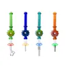 NC083 Shisha Dab Rig Rauchpfeifen Wig Wag 10 mm Titankeramik Quarz Banger Nagelclip O-Ring Swirl Airflow Glaspfeife Passen Sie Ihre Handfläche an