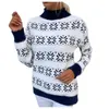 Kobiety swetry damskie świąteczne kolorowe blok kolorowy na pół szyi pasek pullover jumper topsswomen's