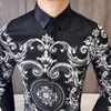 Erkekler Elbise Gömlek Siyah Gömlek Erkekler İnce Uygun Uzun Kol Camisa Maskulina Kimya Homme Sosyal Kulüp Balo Balosu Smokin Gömlek Vere22