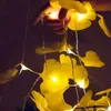 Strings Ginkgo Biloba LED LED USB/bateria PVC Wysoka elastyczność Wodoodporna Liście do domu normalnie na ciepłym białym sznurku sznurkowanym