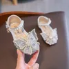 Summer Girls Sandals Fashion Sequins Rhinestone Bow Princess Shoes Baby Girl Shoe Flat Heel Sandal Size 21-36 1156 E3