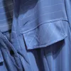 Plus Size Sukienki Kobiety Lato Duży Collar Collar Krótki rękaw Paski z Kieszonkową Szyfonową Tuniczną Długa Sukienka Odzież