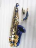 Instrumento musical Novo Profissional Blue Golden Key Saxofone e SAX PLAT COM PEÇAS DE CASE