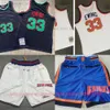 Authentic broderie Basketball 33 Patrick Ewing Jerseys Retro White 1985-86 Real Ed Breathable Sport Jersey Juste Don