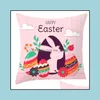 Pillows Nursery Bedding Baby Kids Maternity Happy Easter Bunny Pillow Case 45X45Cm Rabbit Printed Peach Skin Ers Spring H Dhjbk