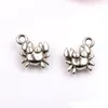 Hot ! 400pcs Antiqued Silver zinc Alloy Stereo Small Crab charm 10.5x15 mm DIY Jewelry