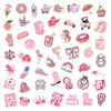 50 pièces dessin animé rose fille graffiti enfants autocollant téléphone ordinateur portable skateboard voiture autocollants pack pour bagages guitare casque tasse d'eau autocollant