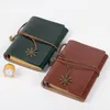 Notepads 4 PCS Leather Journal Notebook Vintage Nautical Spiral Refillable Daily Planner With Blank Pages And Retro Pendants Wholesale XB
