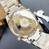 2022 Mode heren automatische zes-pins quartz horloge stalen band ring kristal glas spiegel lichtgevend