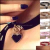 Chokers Pretty Pendant Choker Necklace Rope Chain Collier For Women Vintage Jewelry 도매 Harold Punk Gothic Love Leather Pendant DH9IC