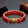 Charm Bracelets Feng Shui Obsidian Stone Beads Bracelet Men Women Unisex Wristband Gold Black Pixiu Wealth And Good Luck BraceletCharm Inte2