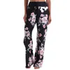 Wide perna calças calças flores floral palazzo capris camo xadreza planície listra elástica aptidão ioga calças senhora esporte solto longo calça casual safgy 40 cores b8017