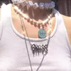 Collane con ciondolo Punk Numero Lettera Collana per donna Charms vintage in metallo Y2K Girocollo Hip Hop Gossip Girl Poster Gioielli anni '90Pendant