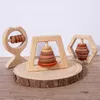 Деревянные булочные колокола деревянные погремушки Детские висит Tehher игрушки бука деревянные кольца силиконовые бусы младенческие погремушки деревянные детские игрушки