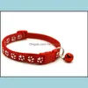 Easy Wear Cat Dog Collar met Bell Verstelbare Gesp Puppy Pet Supplies Accessoires Kleine schip Drop Levering 2021 Collars Riemen Huis Gar