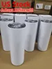 US 2 Days Delivery 50pcs/Carton Water Bottles Sublimation Blanks Straight Tumbler 20oz Stainless Steel Double Wall Insulated Slim Mugs Cup with Lid and Straw