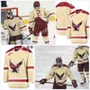 NCAA ED Custom Boston College Eagles Hockey 6 Steven Santini 12 Alex Tuch 18 Colin White Miles Wood 9 Jack Eichel Christopher Brown Charlie McAvoy Jersey