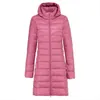 Giù Cappotto di Cotone Donna Nuovo Autunno Rosso Nero Rosa Sottile Leggero Parka Coreano Moda Inverno Con Cappuccio Top Giacca L220730