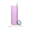 20oz Sublimation Blanks Glitter Straight Tumbler Cups Insulated Double Wall Stainless Steel Vacuum Rainbow Coffee Tumbler Bottle With Cleaning Brush & Metal Straws