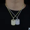 Correntes Homens Mulheres Hip Hop Dog Tag Colar Com Pingente Com Corrente Miami Cuban 5mm Cz Tênis Iced Out Colar Hiphop Moda JóiasCorrentes