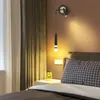 Muurlamp modern bed met roteerbare schijnwerper voor lees slaapkamerstudie woonkamer hangende licht ac 220V zwarte ledwall