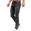 Jeans pour hommes coupe athlétique pour hommes pantalons pour hommes fraisés décontracté fermeture éclair pieds patte tissée pantalon ouvert à l'eau pour hommes