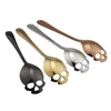 Skull Shape Spoon Grade Alimento Aço inoxidável Coffee Scoop sorvete de sorvete de casas colheres de chá de chá de cozinha ferramentas de mesa