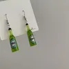 Simulation Mini Bouteille De Bière Dangle Boucles D'oreilles Femmes Mode Creative Boisson Bijoux Drôle D'été Vacances Cadeau En Gros