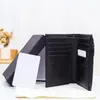 Designer Wallet Womens wallets bifold with zipper Coin Pocket Short style Card holder slot purse realleather black color