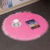 Tapis Rond Chambre Fourrure Coussin Doux Faux Mouton Épais Tapis Solide Couleur Conception Pour Siège Fourrure AreaCarpets