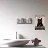 面白い黒猫のバスルームビンテージメタルティンサイン壁の装飾アートトイレのポスター - ホームオフィスの農家のコーヒー用の素敵なお尻レトロ