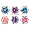 Charm Bracelets Jewelry 10Pcs/Lot Snap Rose Gold Sier Button For Flower Bracelet Bangles Fit 18Mm Buttons Drop Delivery 2021 Mbb5D