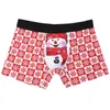 Mutande Pantaloncini da boxer da uomo con pupazzo di neve Slip Intimo natalizio sexy Lingerie per adulti Pantaloni corti Tronchi Mutande da Babbo Natale Mutande