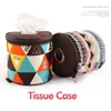 Outdoor Camping National Style Folding Paper Tissue Case Holder Portable Travel Napkin Storage Bag Durable Box 220611