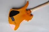 Guitare électrique de forme inhabituelle orange d'usine avec corps et manche en acajou, touche en palissandre pouvant être personnalisée