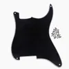 Black 3Ply Electric Guitar Pickguard Blank Material Scratch Plate 4 Hole with Back Plate Screws Guitar Parts Custom