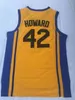 Na85 Top Quality 1 Teen Wolf Scott Howard 42 Beacon Beavers College Basketball Jersey Yellow Movie Howard Beavers Stitched Shirts S-XXL