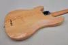 Factory Custom 4 Strings Natural Wood Color Electric Bass Guitar with Ash Body Rosewood fretboard Red pickguard Offer Customized