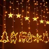 Elk Tree Bell Light String Merry Chulty Decorations for Home Ornament Xmas Navidad Gifts Year Y201020