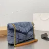 Tasarımcılar Kadınlar Yıkanmış Denim Çanta Loulou Kirpi Moda Klasik Kot Omuz Messenger Alışveriş Çantaları Lüks Tasarımcı Çanta Çanta Zincir CO