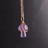 Pendant Necklaces Natural Stone Cute Mushroom Necklace Quartz Crystal Amethysts Healing Energy Jewelry Bulk Item WholesPendant3802332